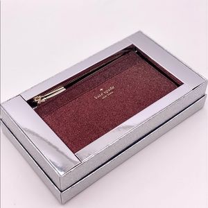 Kate Spade Shimmy Glitter Large Slim Wallet Card Holder